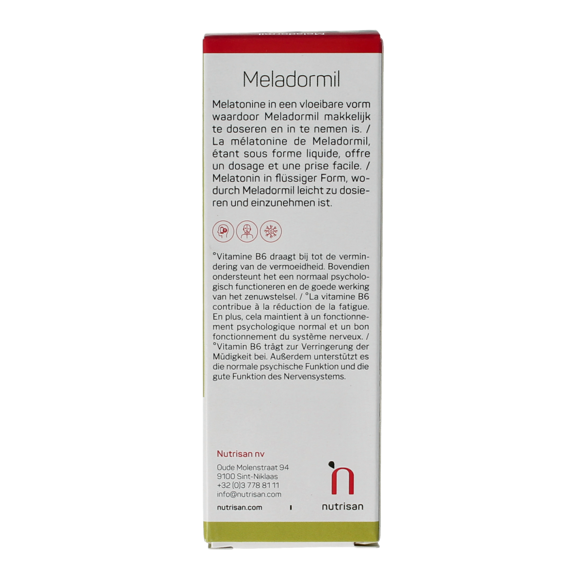 Nutrisan Meladormil herbal preparation in 50ml bottle, natural herbal remedy from Nutrisan for overall wellness.