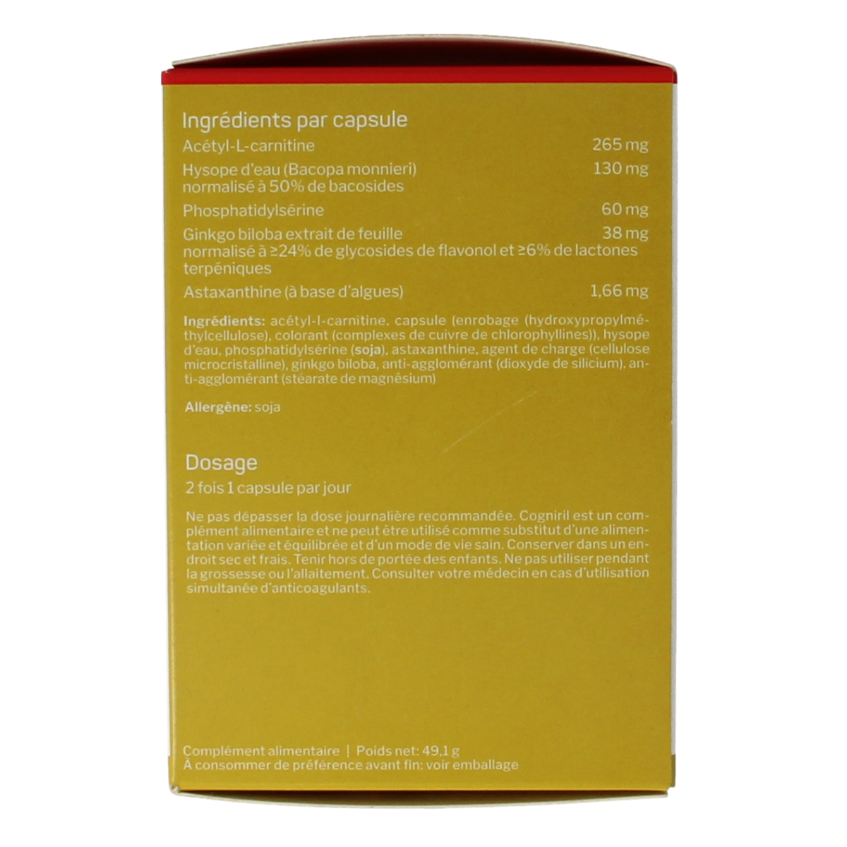 Nutrisan Cogniril capsules, herbal supplement in a white bottle with a label, designed for cognitive support and herbal health.