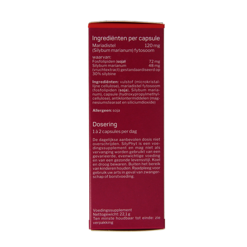 Nutrisan Silyphyt herbal supplement capsules, 60-count, featuring natural plant ingredients for liver support.