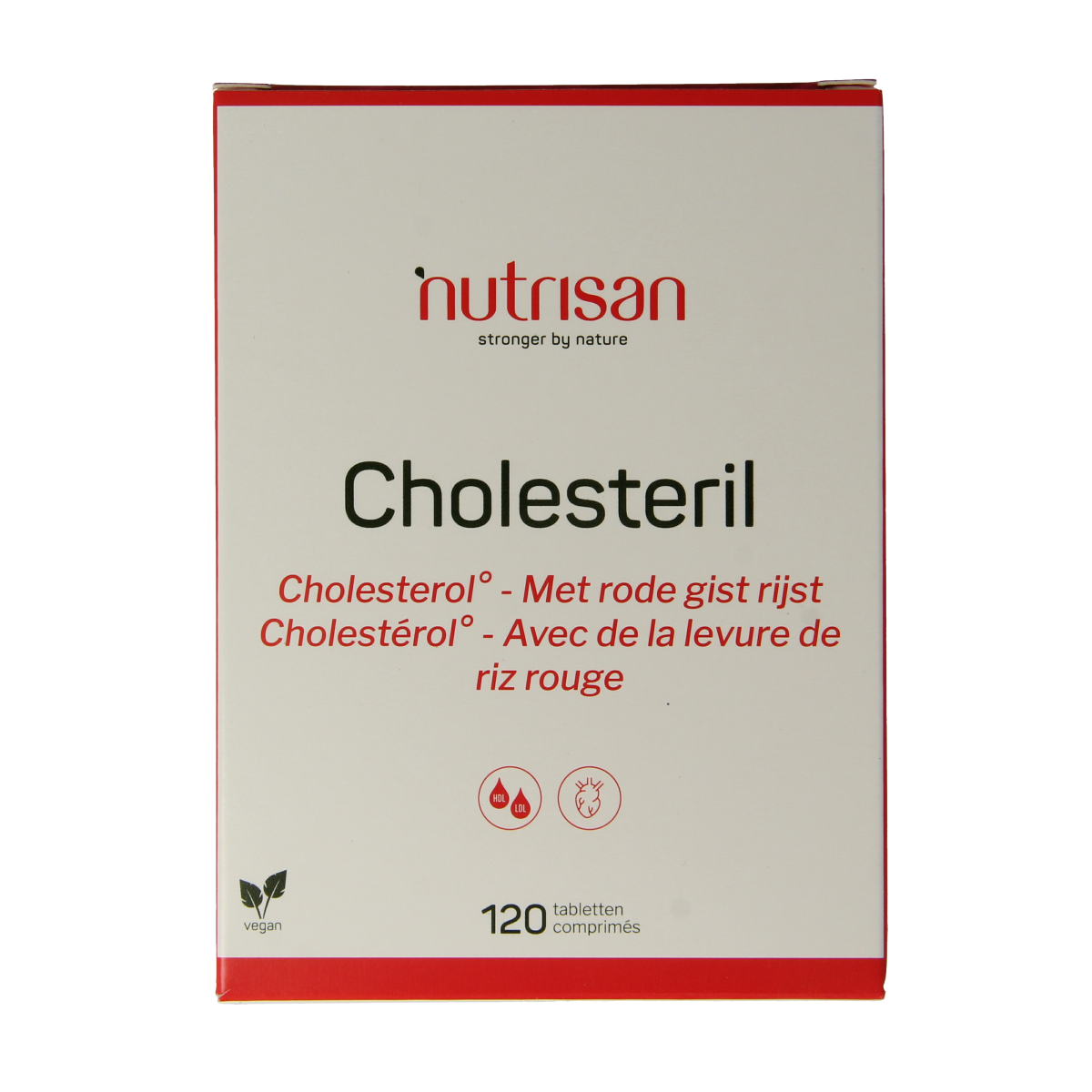 Nutrisan Cholesteril herbal supplement in a bottle of 120 tablets, natural herbal remedy for cholesterol management.
