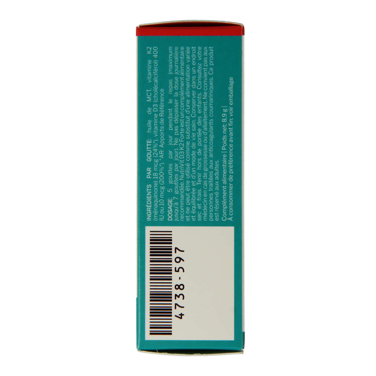 Nutrisan Nutrivit D3-K2 forte vitamin supplement in a 10ml bottle, supporting bone and immune health.