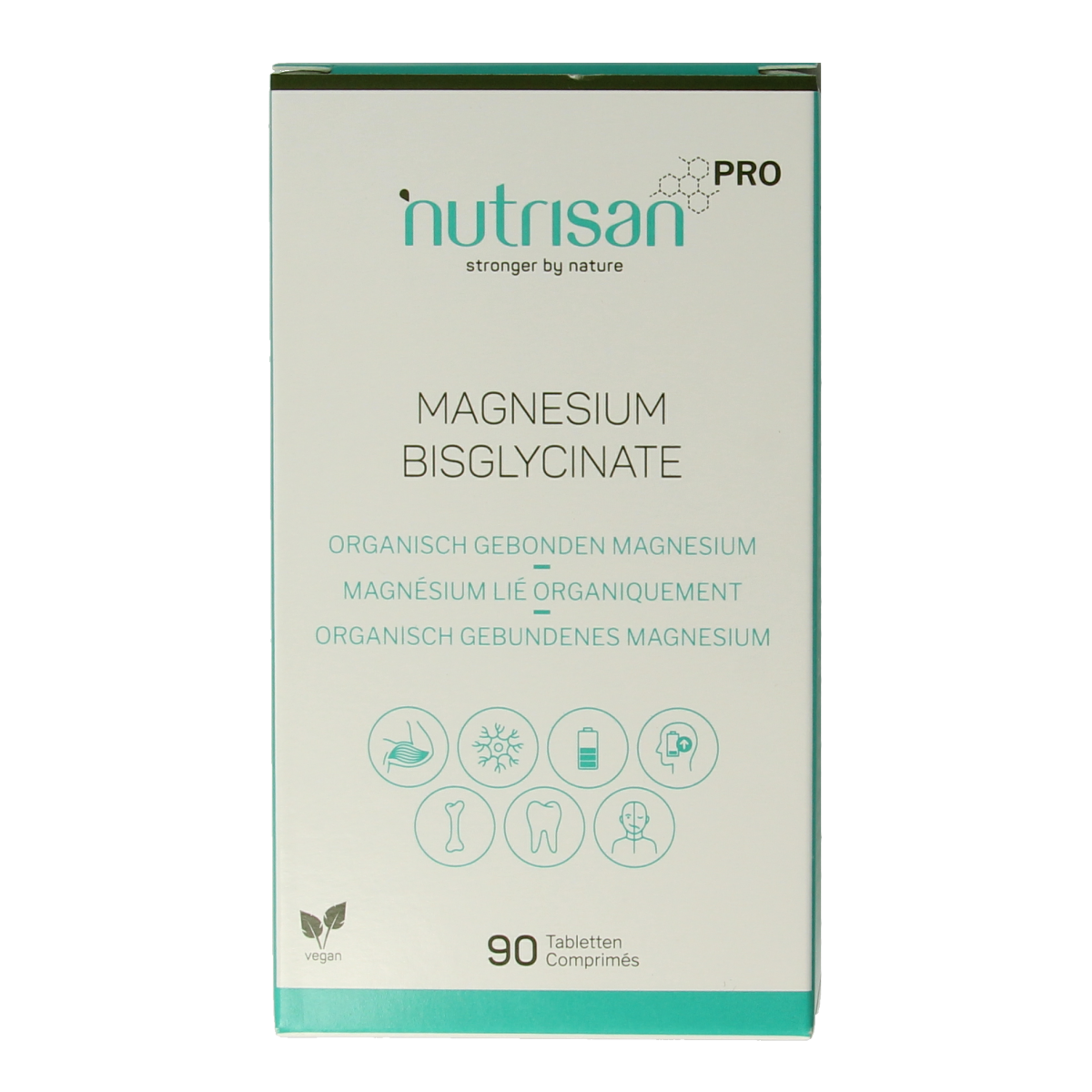 Orthonutrients Magnesium Bisglycinate supplement bottles with 90 tablets, mineral supplement for muscle and nerve support.