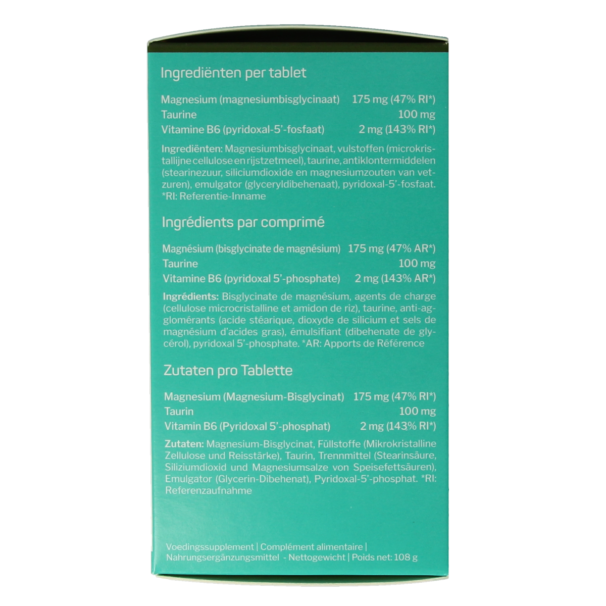 Orthonutrients Magnesium Bisglycinate supplement in a bottle with 90 tablets, mineral supplement for muscle and nerve health