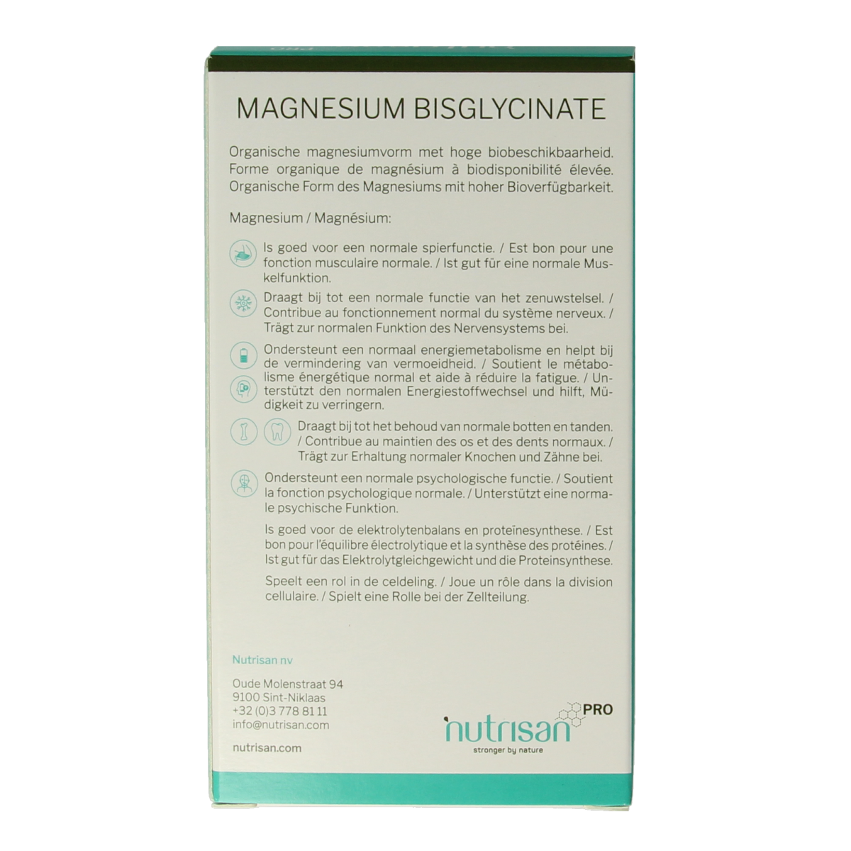 Orthonutrients Magnesium bisglycinate mineral supplement in a bottle of 90 tablets, dietary mineral for muscle and nerve support