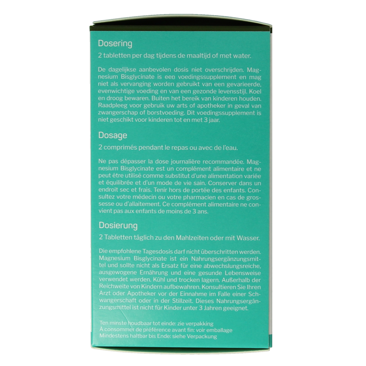 Orthonutrients Magnesium bisglycinate mineral tablets in a bottle, dietary supplement for muscle and nerve health.