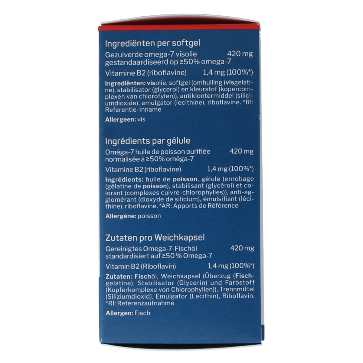 Nutrisan Promeril 45+15 gratis softgel bottles, dietary supplement with healthy vetzuren, in a clear container.