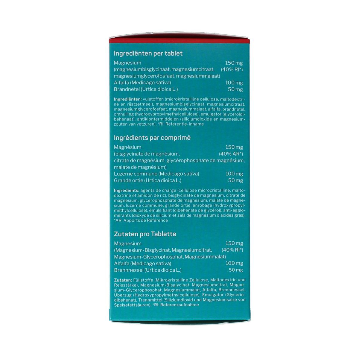 Nutrisan Nutrimagnesium mineral supplement tablets, 60 count, showing white tablets with Nutrisan branding on packaging.