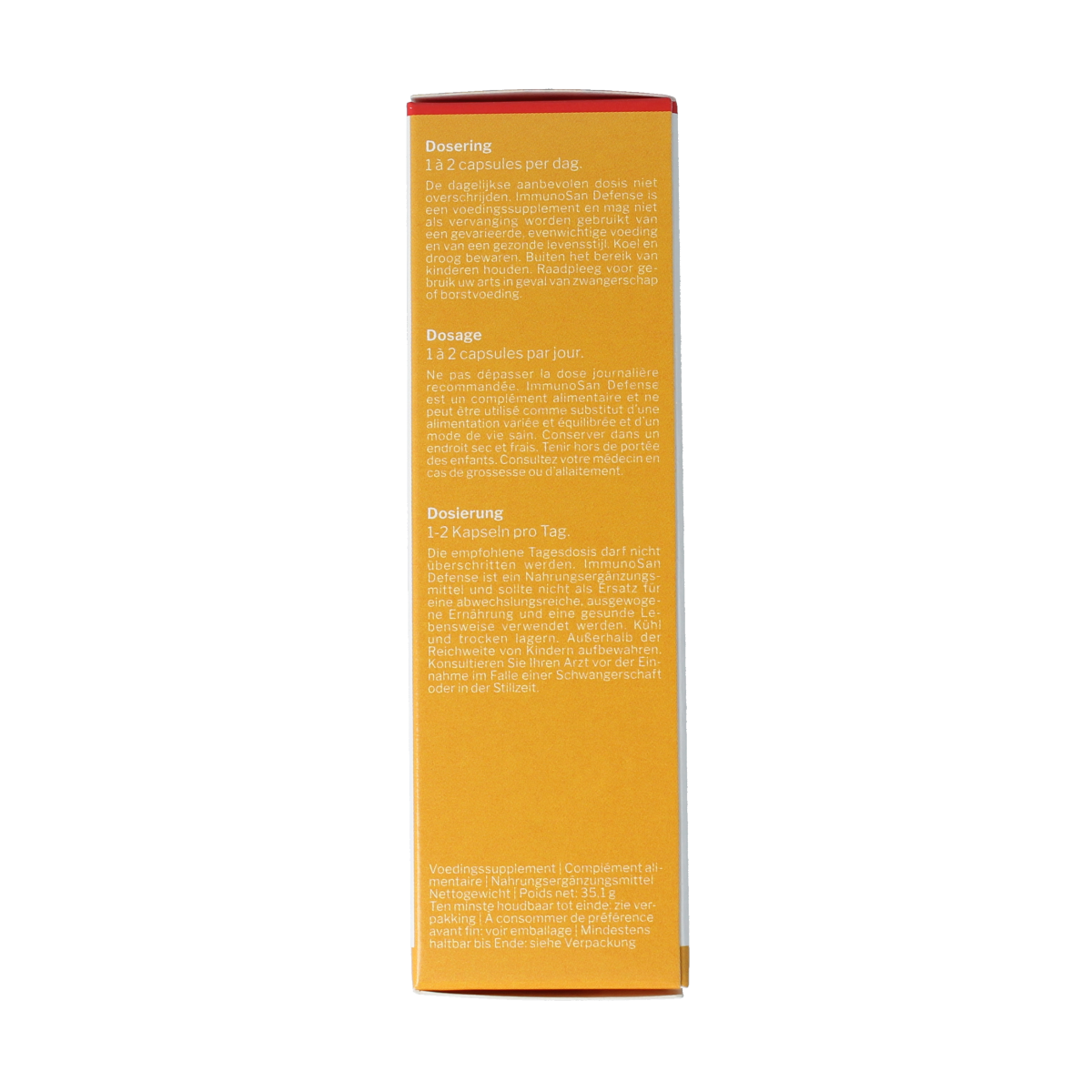 Nutrisan Immunosan Defense vegetarian herbal capsules, dietary supplement for immune support, shown in blister pack.