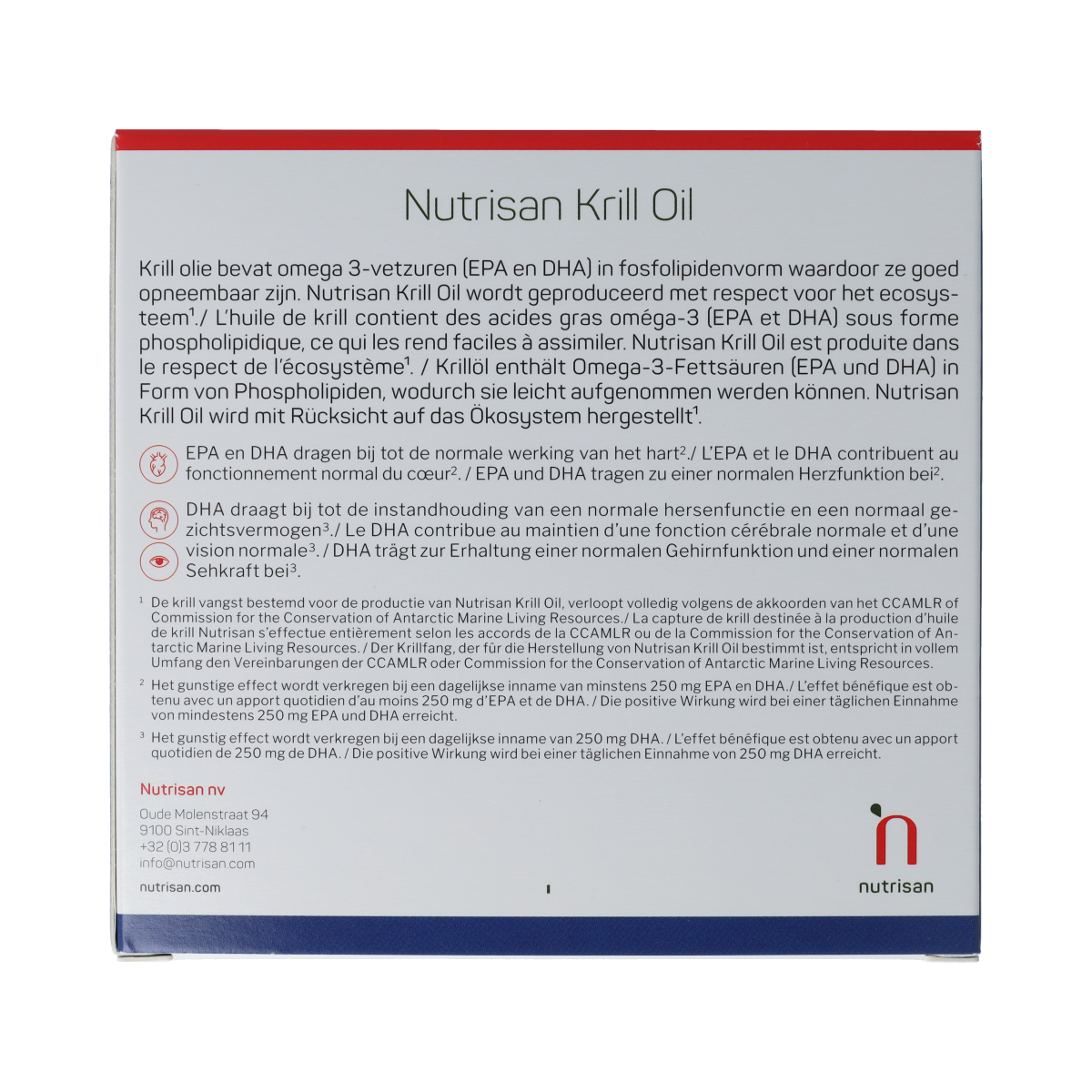 Nutrisan Krill Oil Licaps, Vetzuren supplement, showing the softgel capsules in a close-up image.