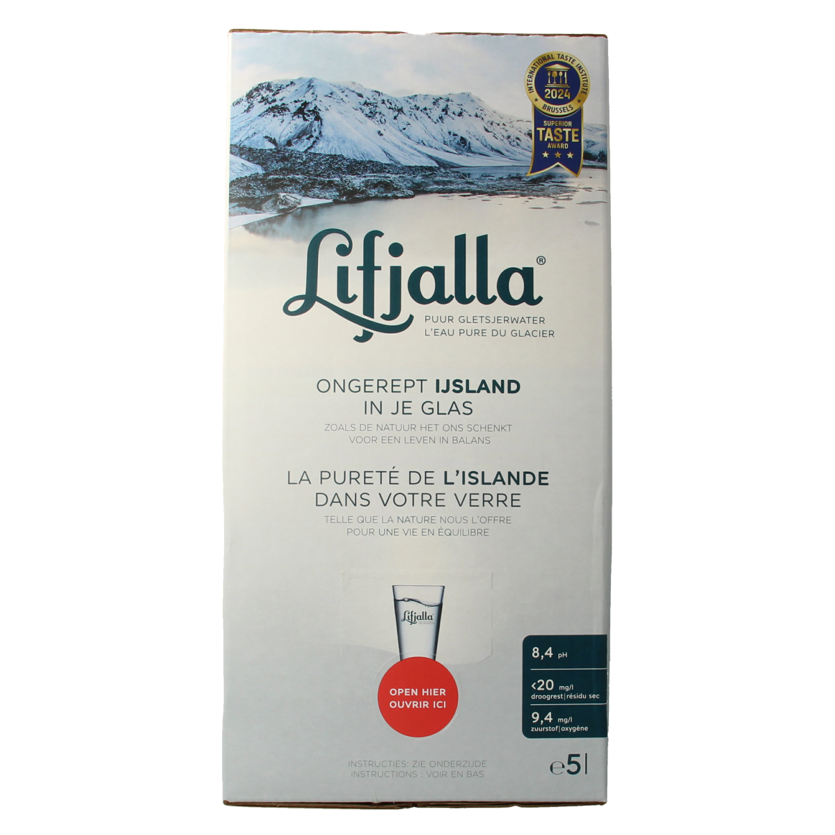 Lifjalla Icelandic water 5-liter bottle from the Dranken en Sappen category, clear plastic bottle with blue label.