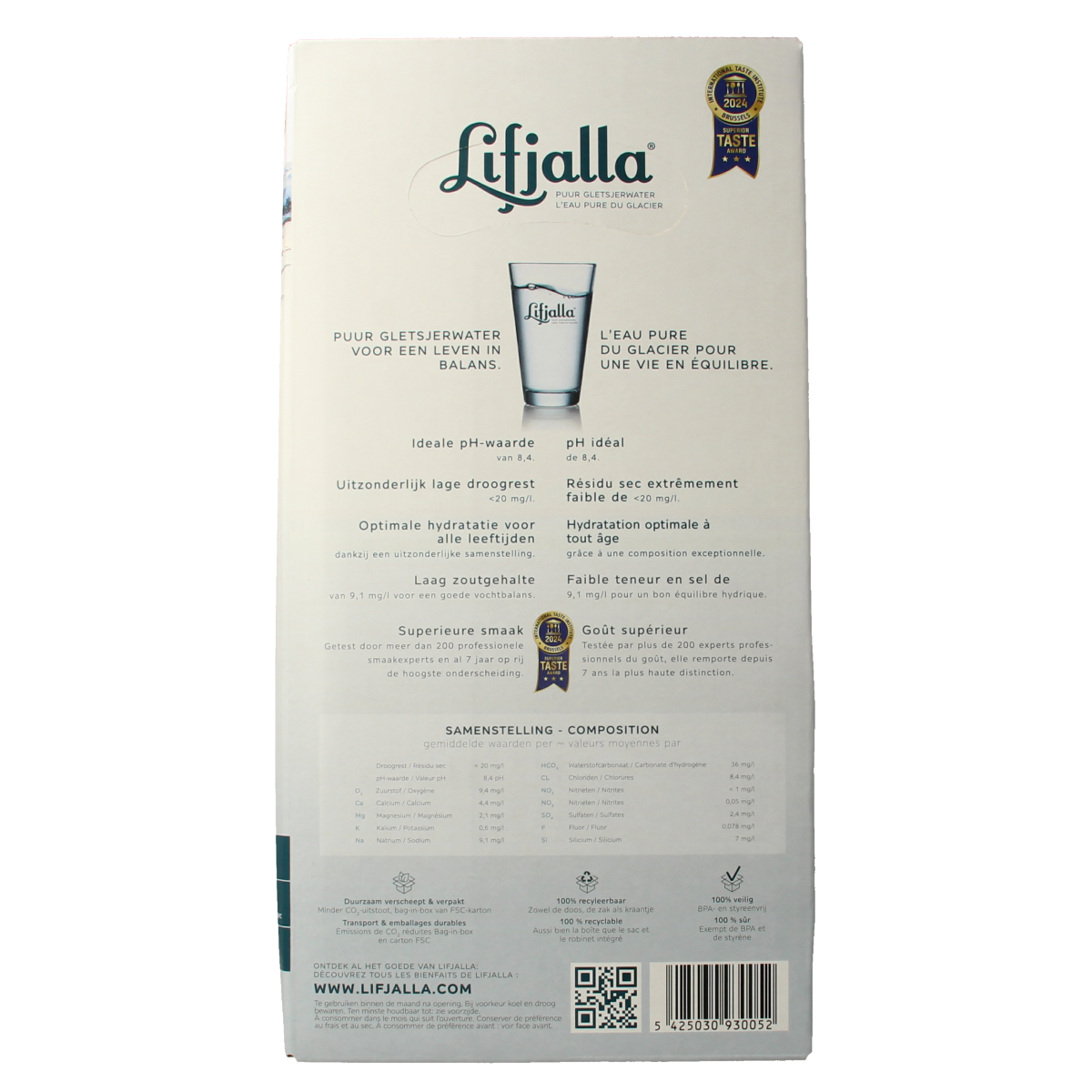 Lifjalla Icelandic water bottle, 5 liters, in clear plastic with label, part of Lifjalla's drinks and juices collection.