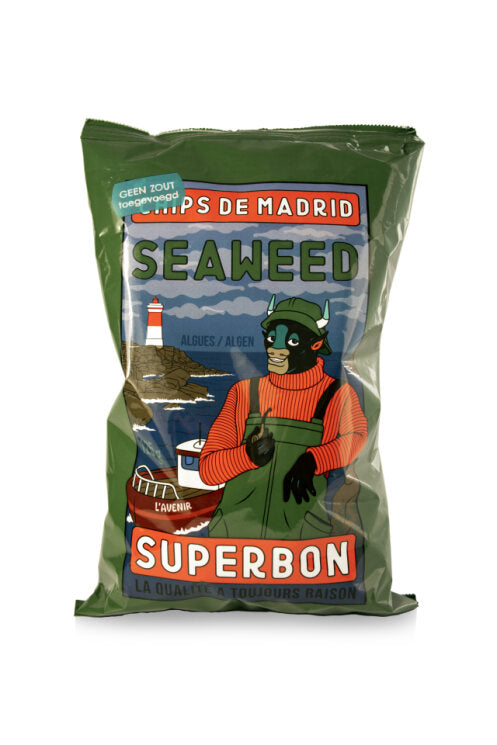 Superbon Chips met zeewier zonder toegevoegd zout 125.00 Gram