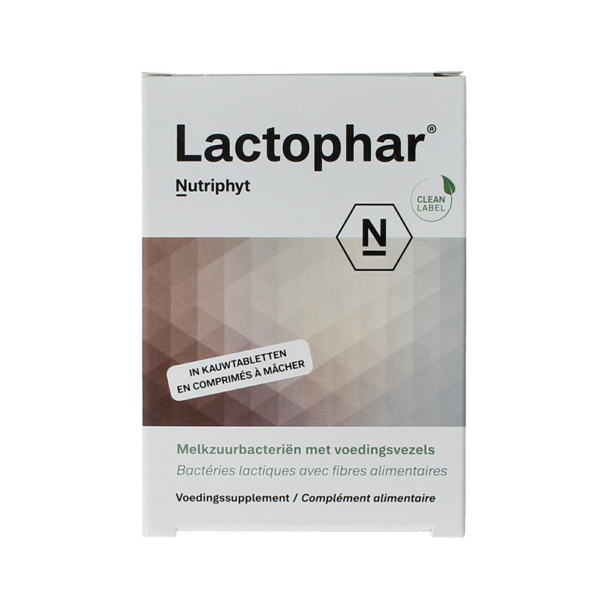 Nutriphyt Lactophar micro-organismen tablets, 30 count, shown in a clear image on a white background