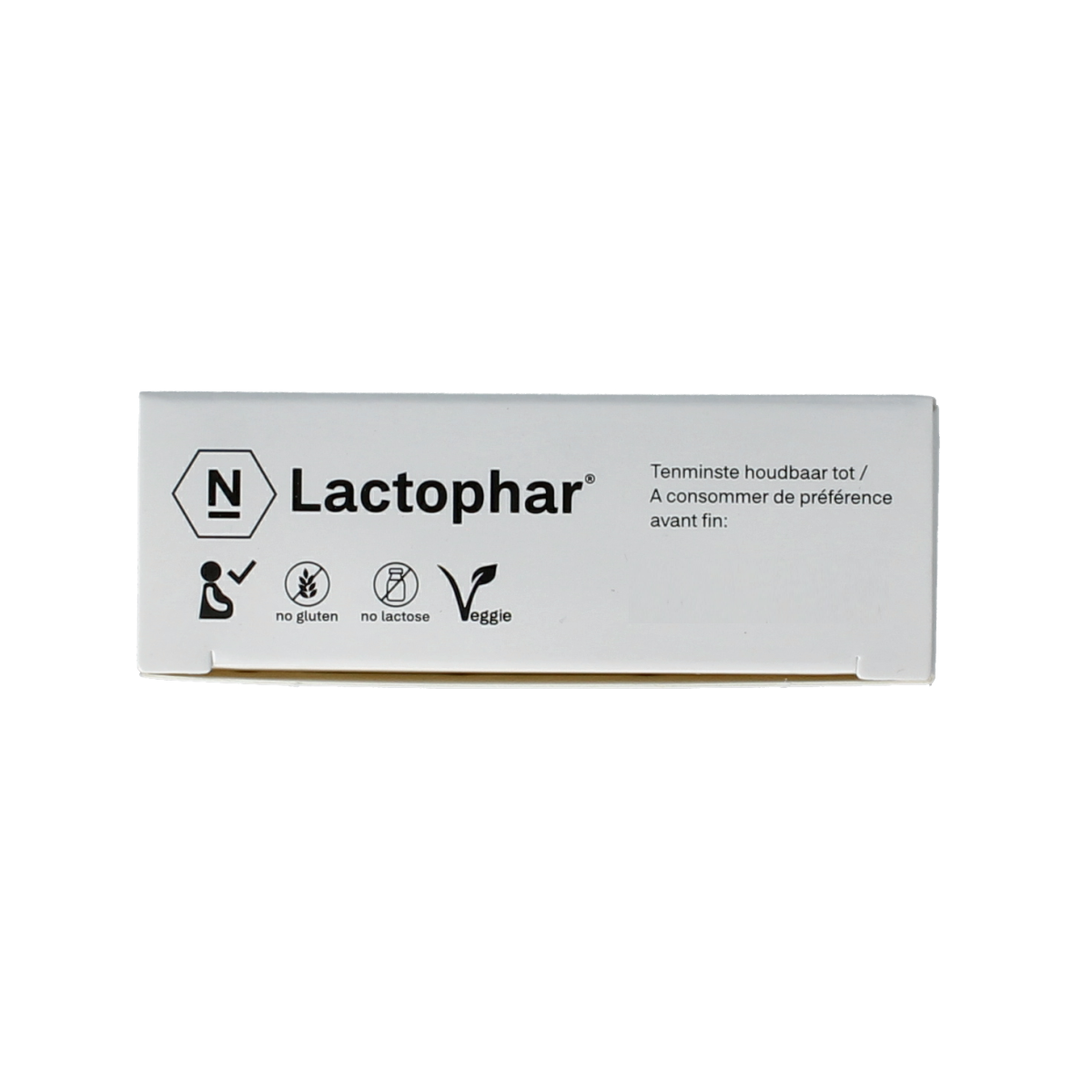 Nutriphyt Lactophar probiotic supplement in a bottle of 30 micro-organismen tablets, natural health support product.