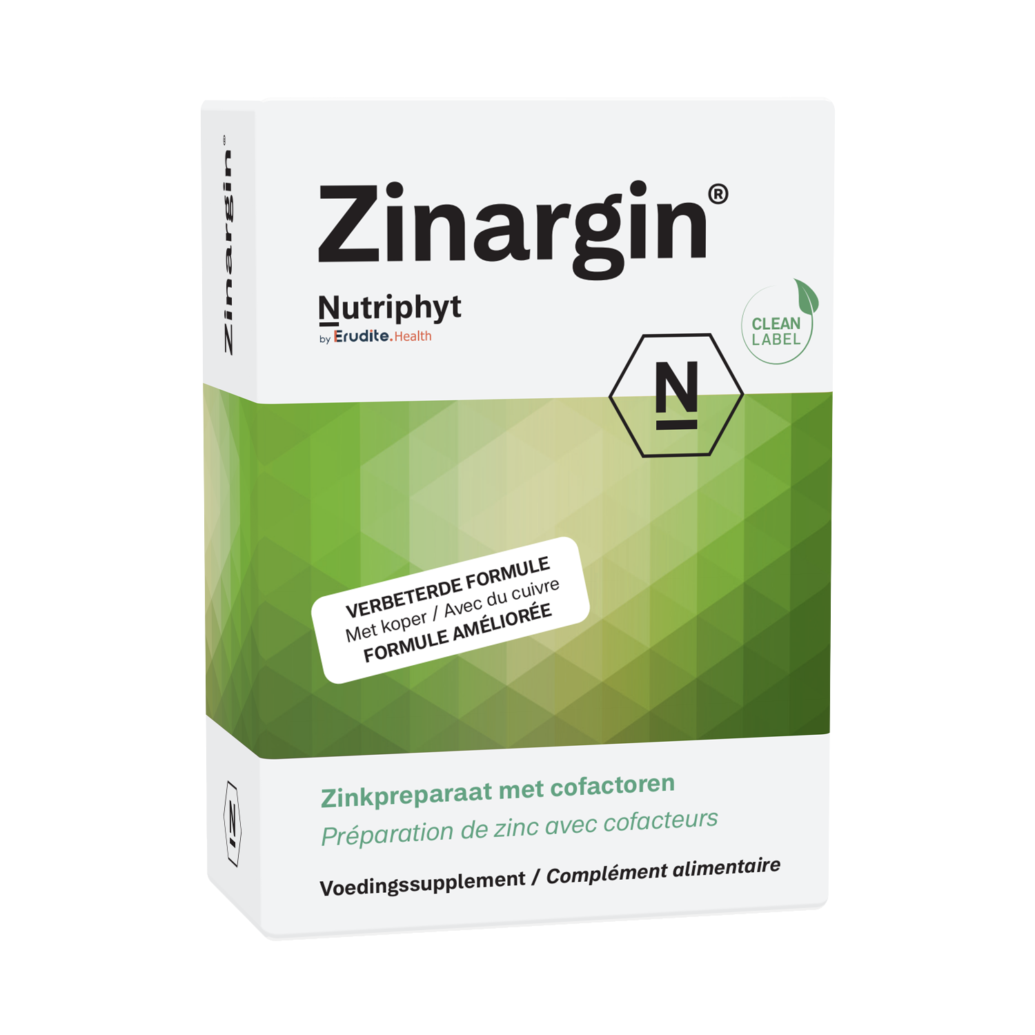 Nutriphyt Zinargin herbal supplement tablets in a blister pack, used as a natural herbal remedy for health support.