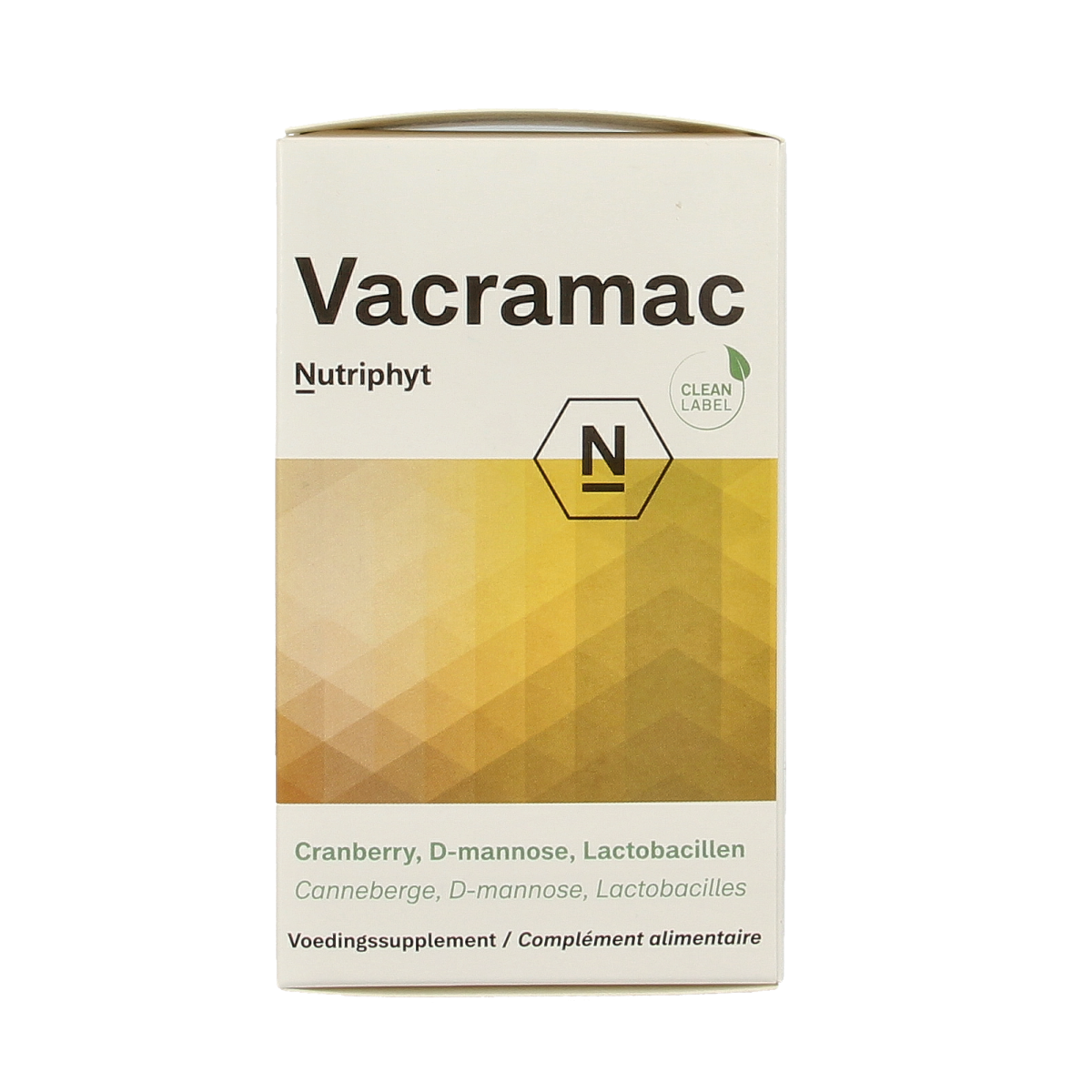 Nutriphyt Vacramac 90 capsules containing micro-organisms for gut health, shown in a clear close-up image.
