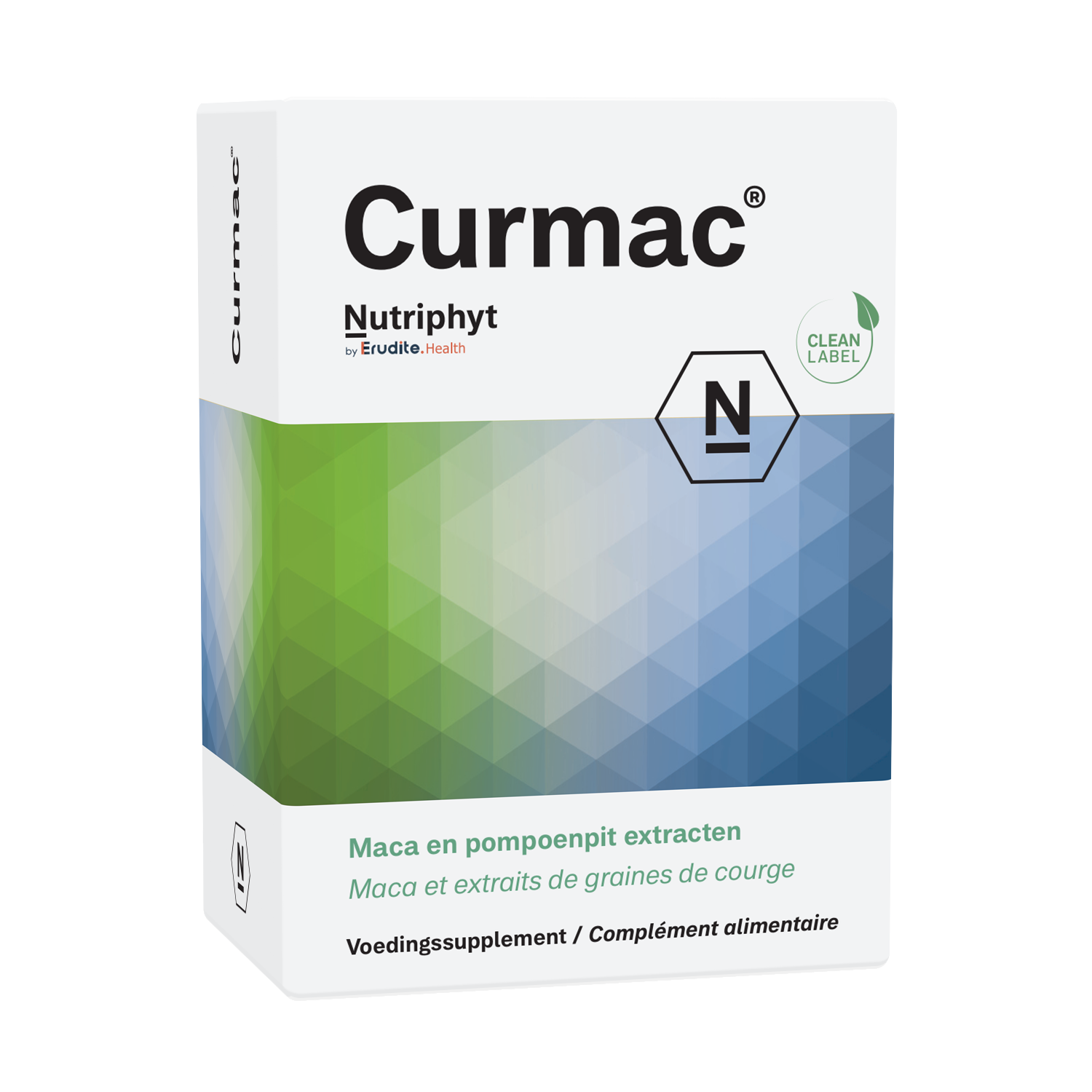 Nutriphyt Curmac herbal supplement tablets in a bottle, natural herbal product from Nutriphyt, for health and wellness.