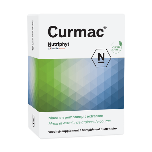 Nutriphyt Curmac herbal supplement tablets in a bottle, natural herbal product from Nutriphyt, for health and wellness.