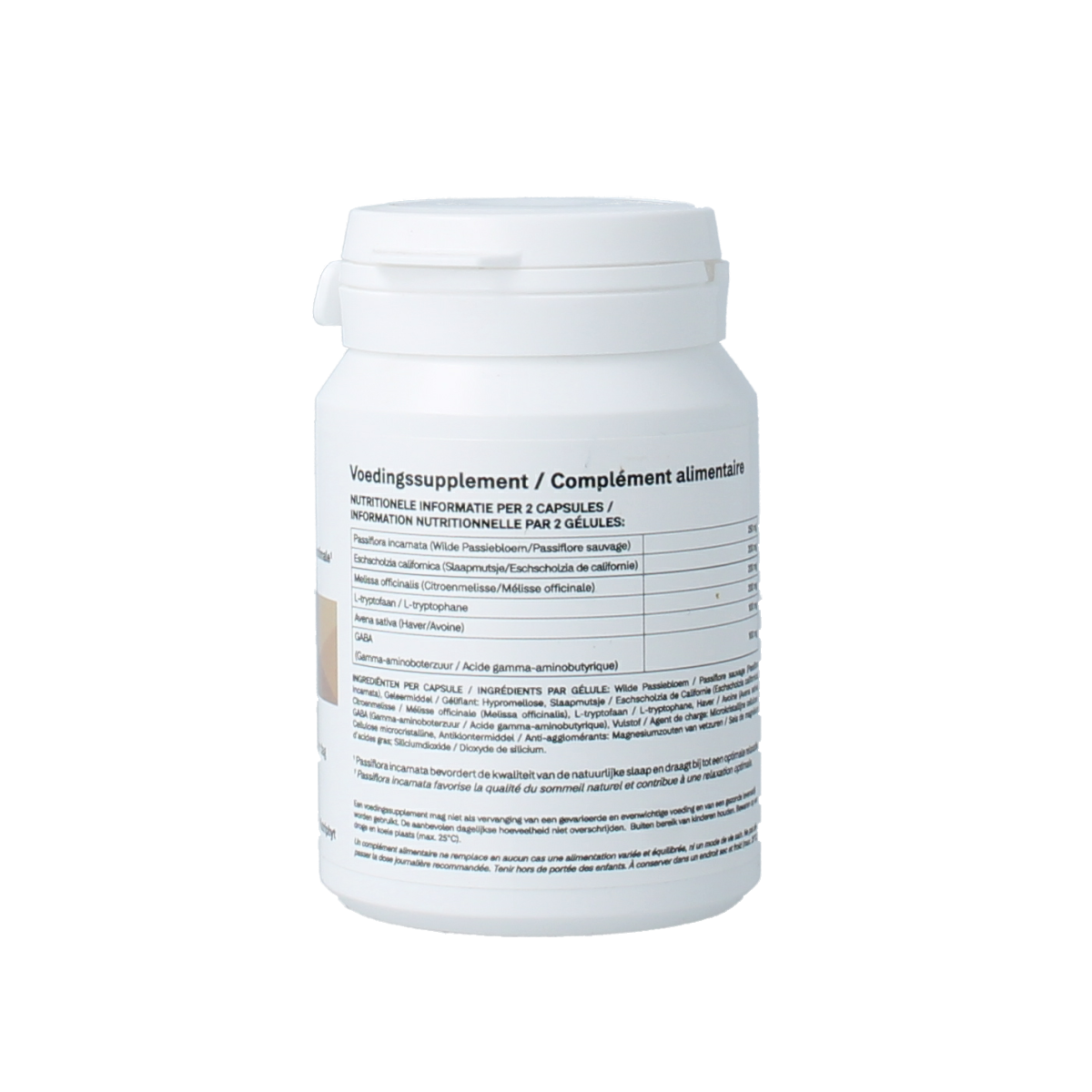 Nutriphyt Noctiphar herbal supplement capsules in a bottle, part of the kruidenpreparaten product line for natural sleep support.