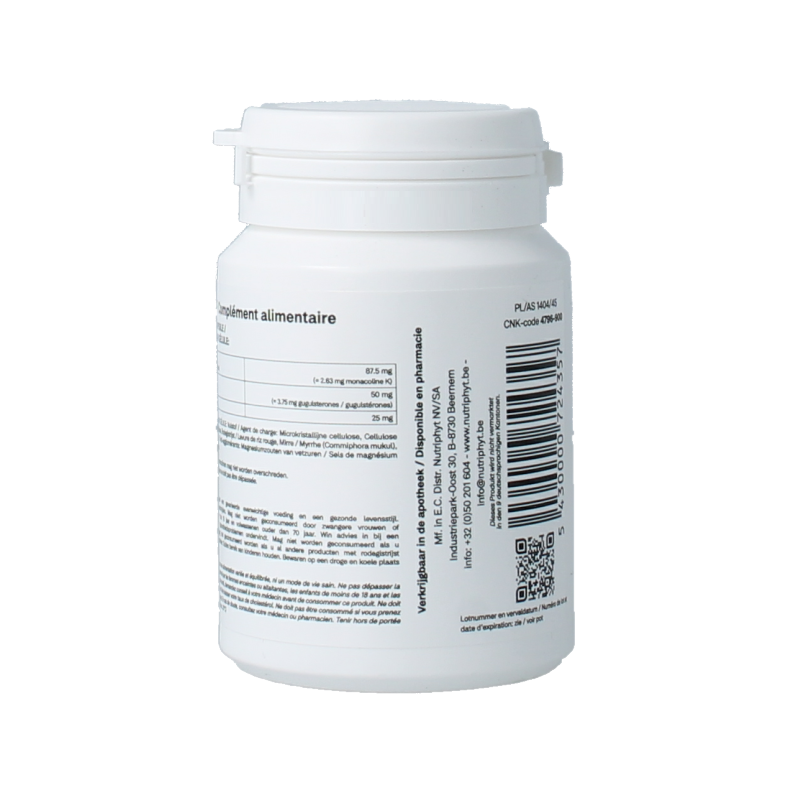 Nutriphyt Cholephar Forte herbal supplement capsules in a bottle, designed for supporting liver health and digestion.