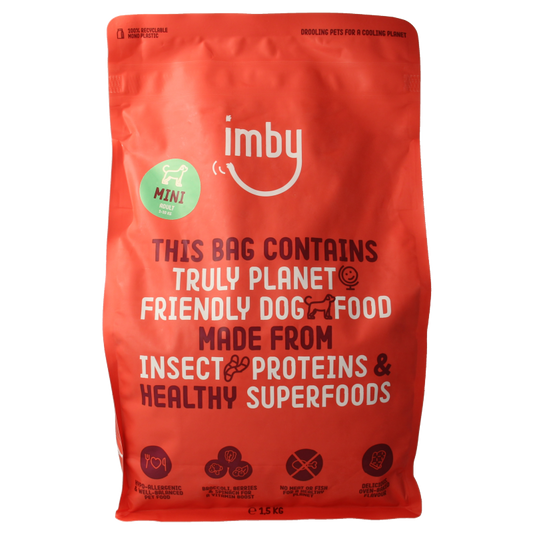 Imby Pet Food hondenbrokken met insecteneiwit, kleine krokante hondenvoeding, 1500 gram voor kleine honden 1-10 kg