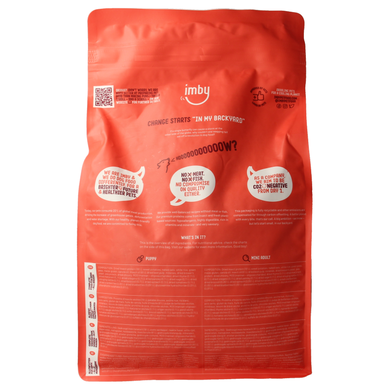 Imby Pet Food hondenbrokken met insecteneiwit, kleine brokjes voor huisdieren, 1500 gram verpakking