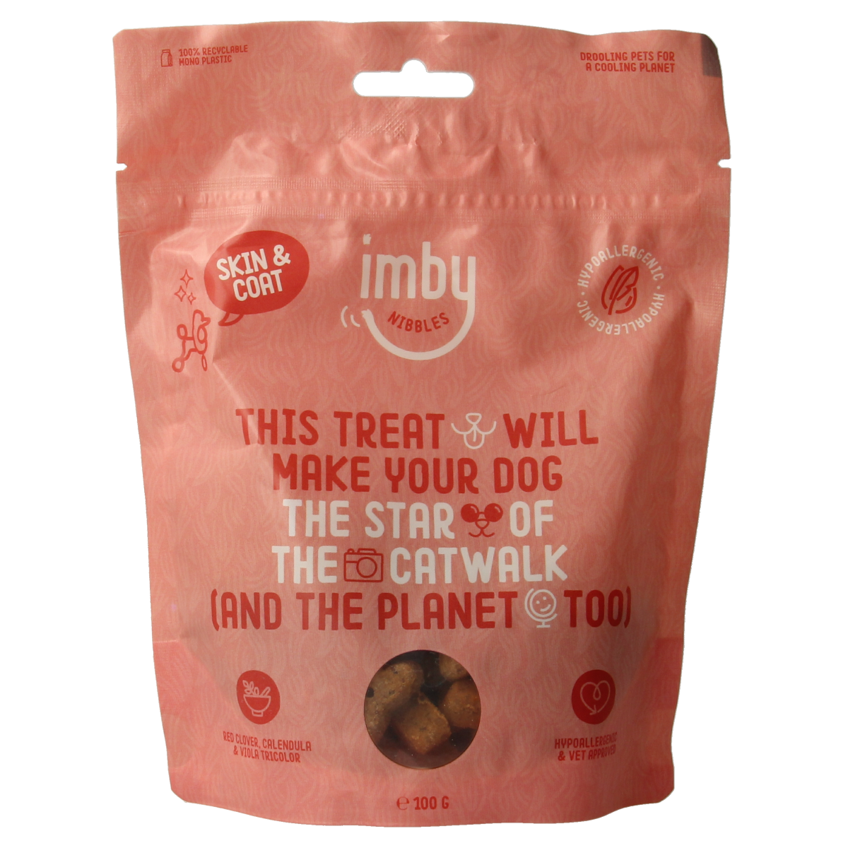 Imby Pet Food hondensnack biscuit with insecteneiwitten, 100g, natural dog treat with crunchy texture and high protein.