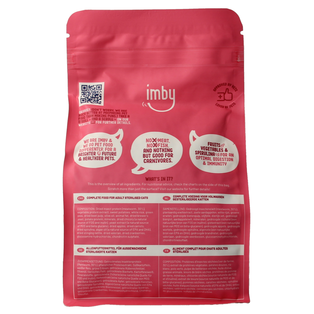 Imby Pet Food kattenbrokken met insecteneiwitten in 400g, hondenvoeding met natuurlijke ingrediënten en voedzame samenstelling