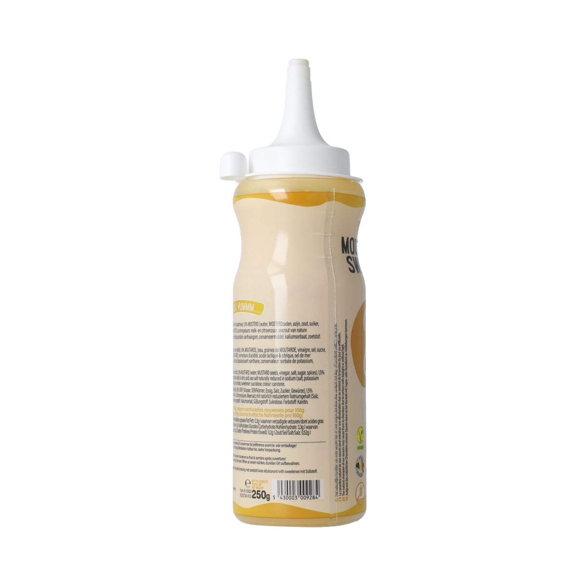 Yum-It Mosterd vinaigrette dressing in a 250ml bottle, ideal for salads and flavorful dishes, from the Sauzen en Smaakmakers line.