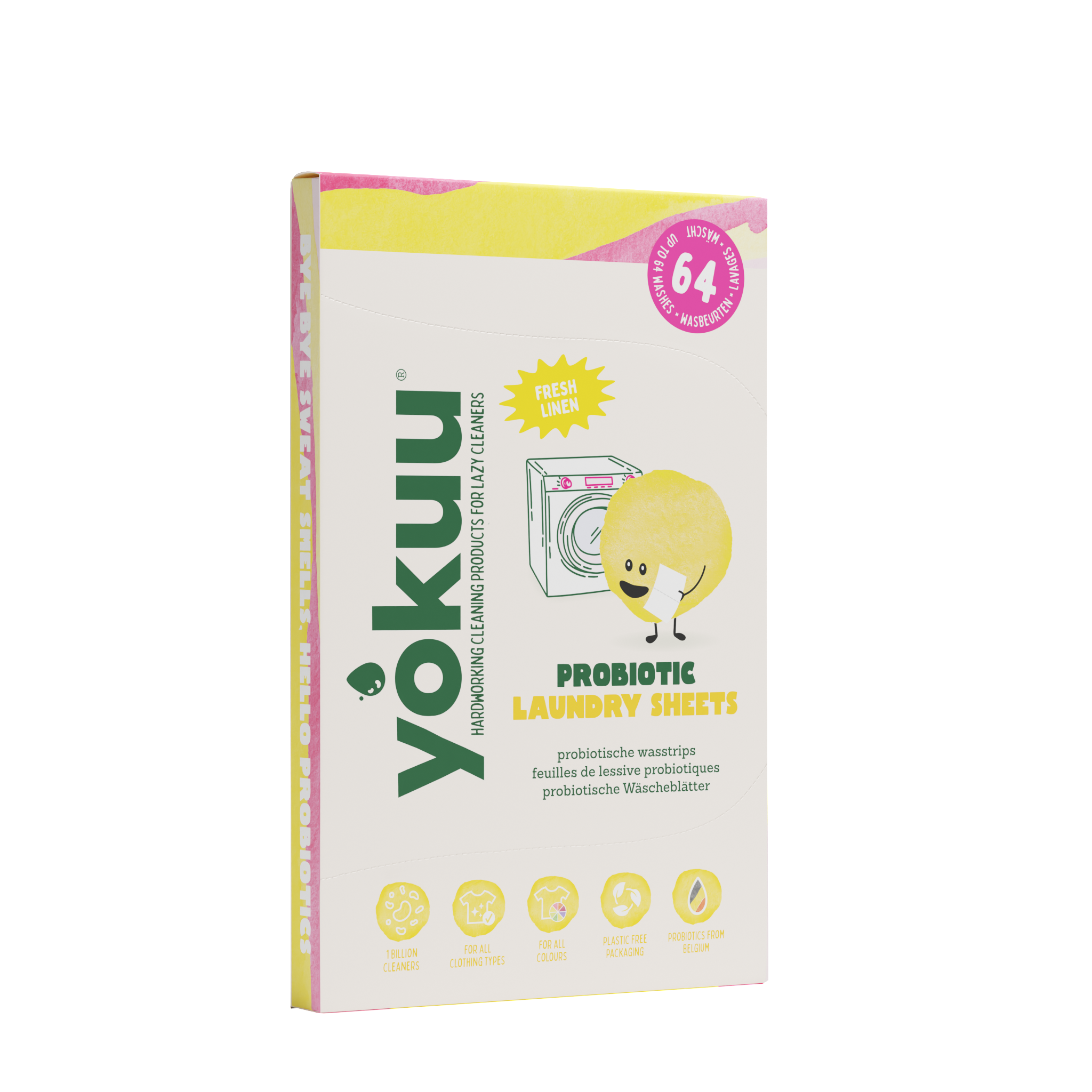 Yokuu Wasstrips Fresh Linen laundry detergent strips in a 96g package, natural fabric freshener and cleaning product.