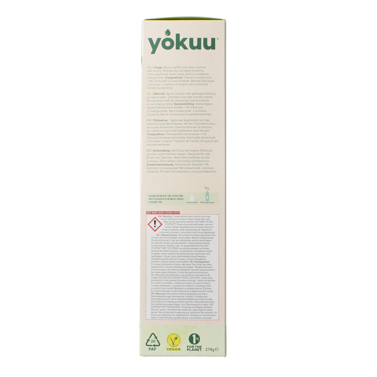 Yokuu Probiotische kledingopfrisser startkit met parel en spray, geurverspreiders voor frisse, geurloze kleding en textiel.