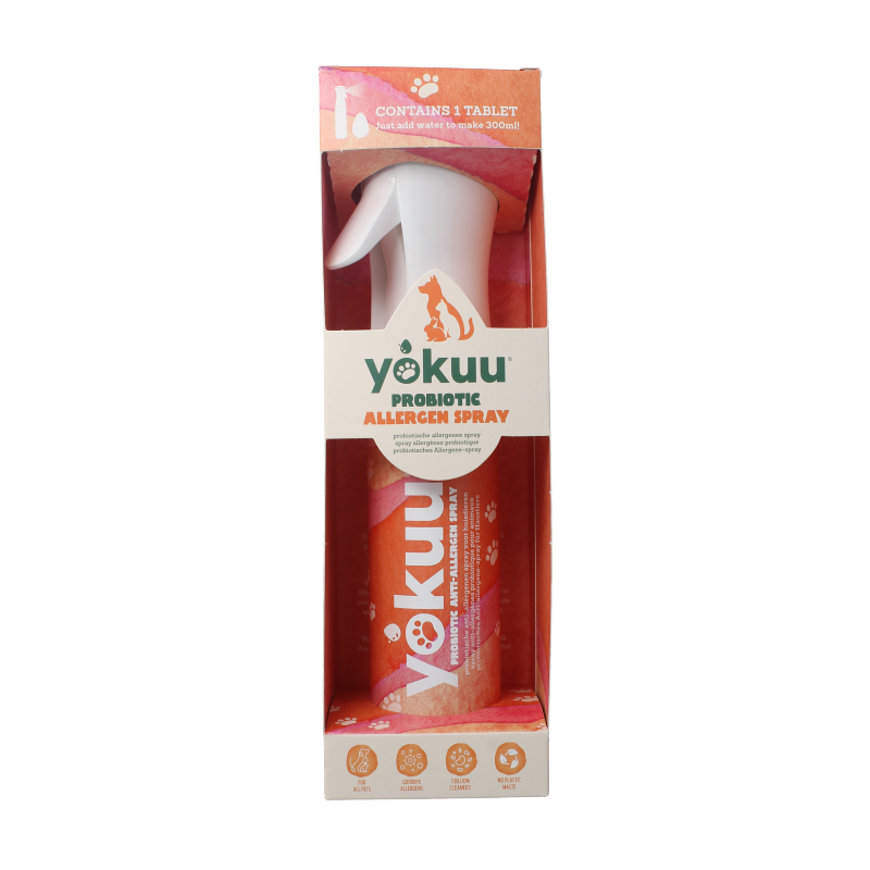 Yokuu Probio allergenenspray huisdieren startset with spray bottles for pet allergy relief, part of Yokuu dierenverzorging product line