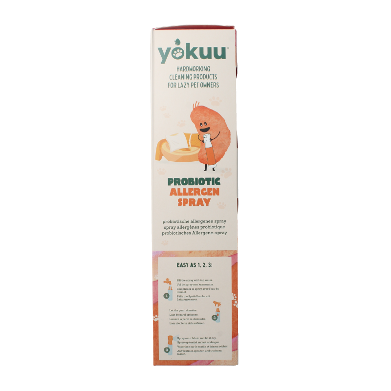 Yokuu Probio allergenenspray huisdieren startset with spray bottles for pet allergy relief in a care set.