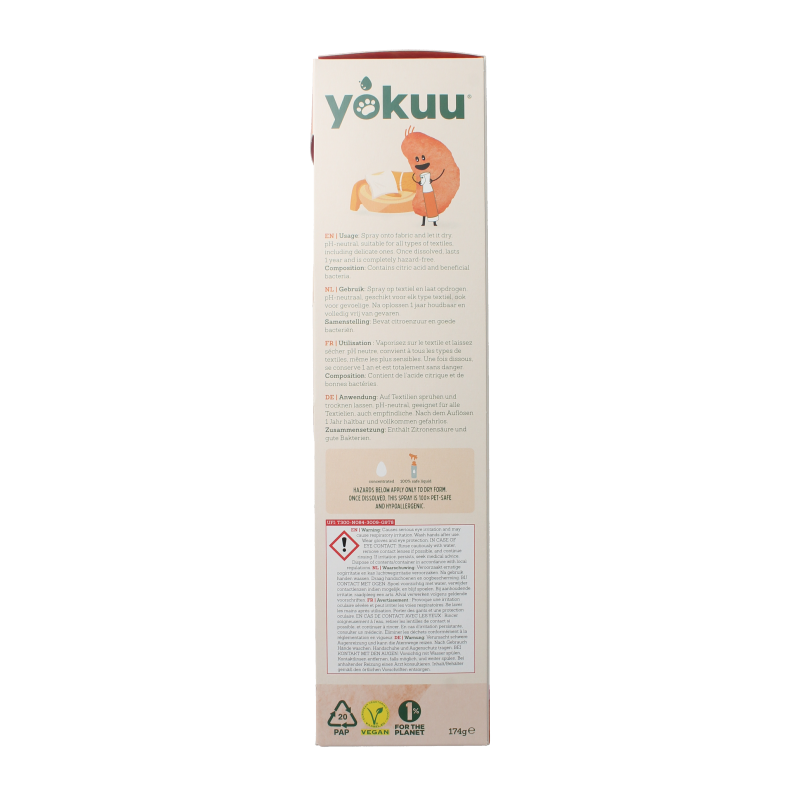 Yokuu Probio allergenenspray huisdieren startset, dierenverzorging product for pet allergy relief, with spray bottles and applicators.