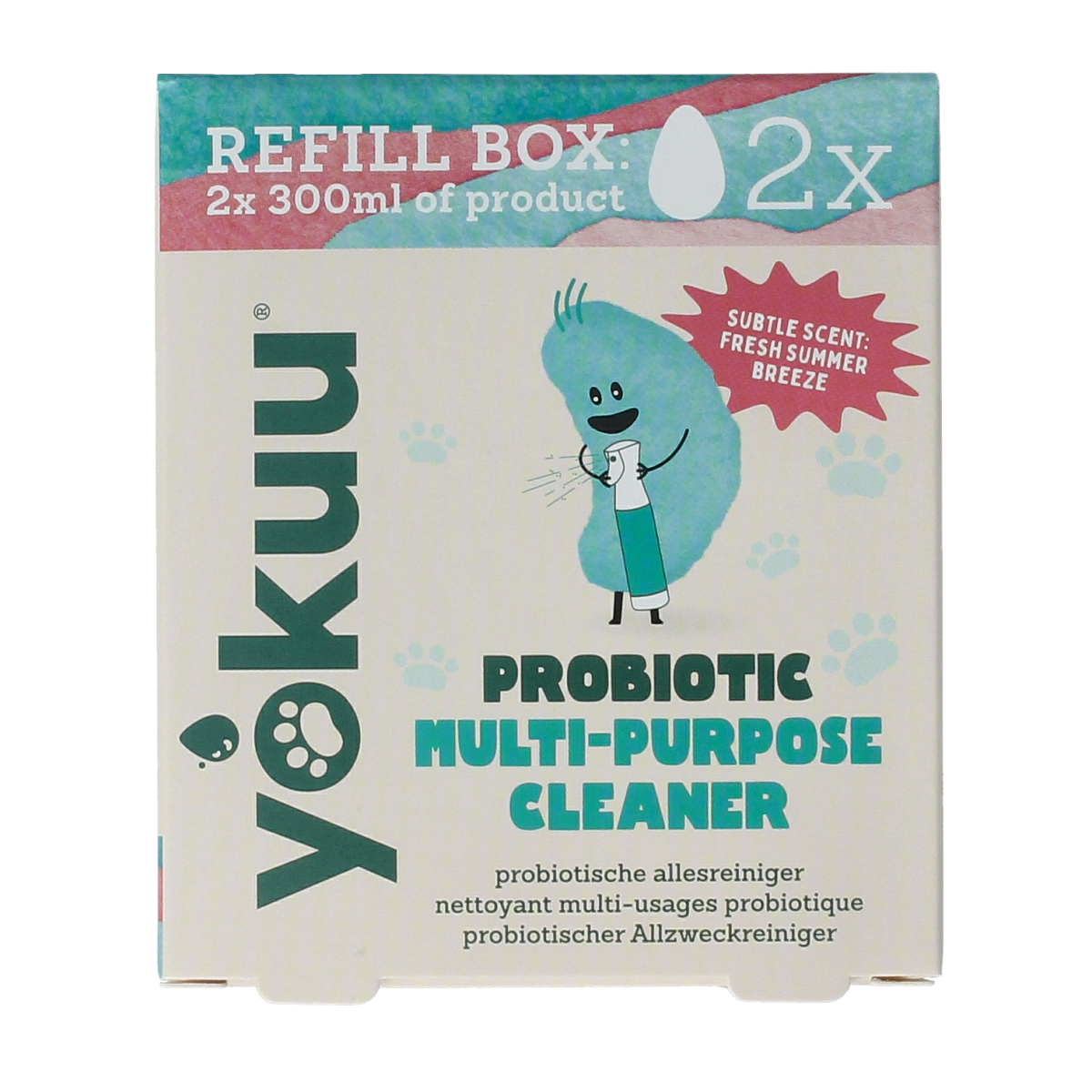 Yokuu Probio allesreiniger refill pack with two bottles, pet-friendly cleaning product for household cleaning and odor removal.
