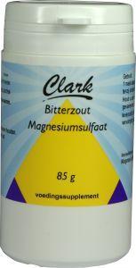Clark Bitterzout magnesium sulfate mineral supplement in 85g package, showing the mineral crystals and packaging.