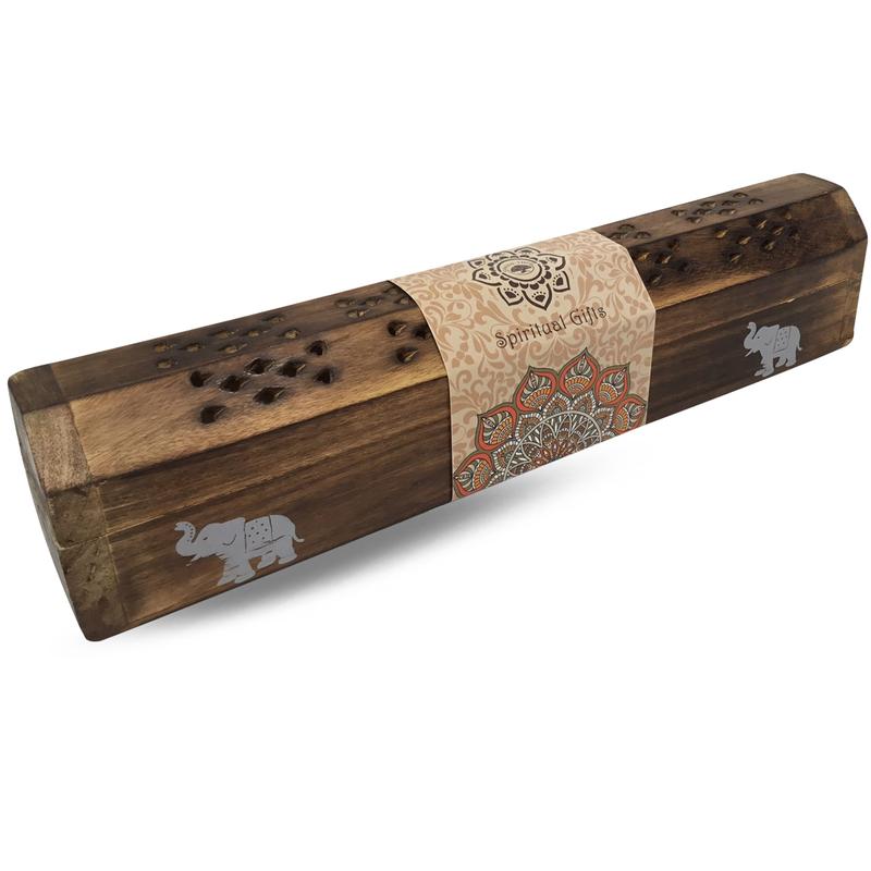 Green Tree Wierookdoos mandala olifant incense box with elephant design, featuring a green and colorful mandala pattern.