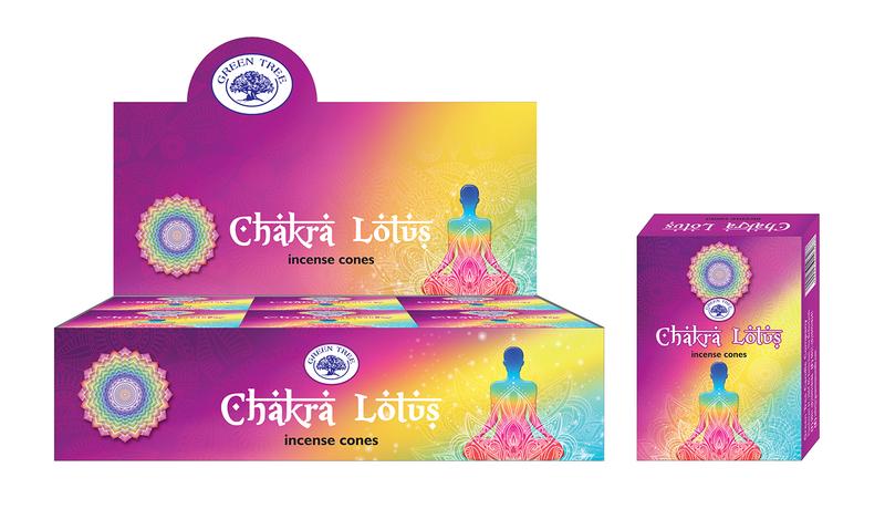 Green Tree Kegelwierook chakra lotus incense sticks, set of 10, natural herbal incense for meditation and relaxation.