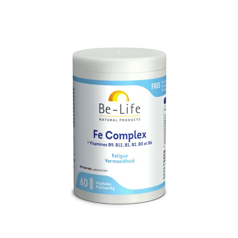 Be-Life IJzer complex mineral supplement softgels, 60-count, containing iron and multivitamins for daily nutritional support.
