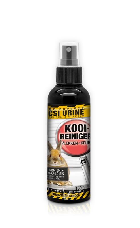 Csi Urine urine cleaner spray in 150ml bottle for removing stains and odors from fabrics and surfaces.