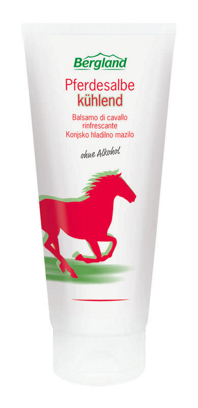 Bergland Paardenzalf verkoelend body care tube, 200ml, with herbal ingredients and cooling effect, designed for soothing skin relief