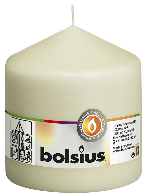 Bolsius ivoor stompkaars 100/98 cm, a set of one ivory-colored candles with a simple, elegant design for home decor.