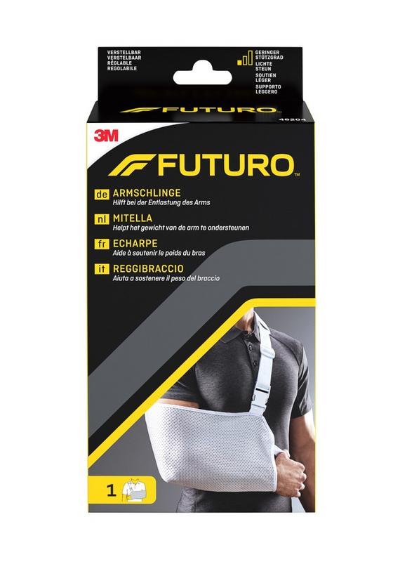 Adjustable Futuro bandage in beige, designed for support and compression, shown on a white background.