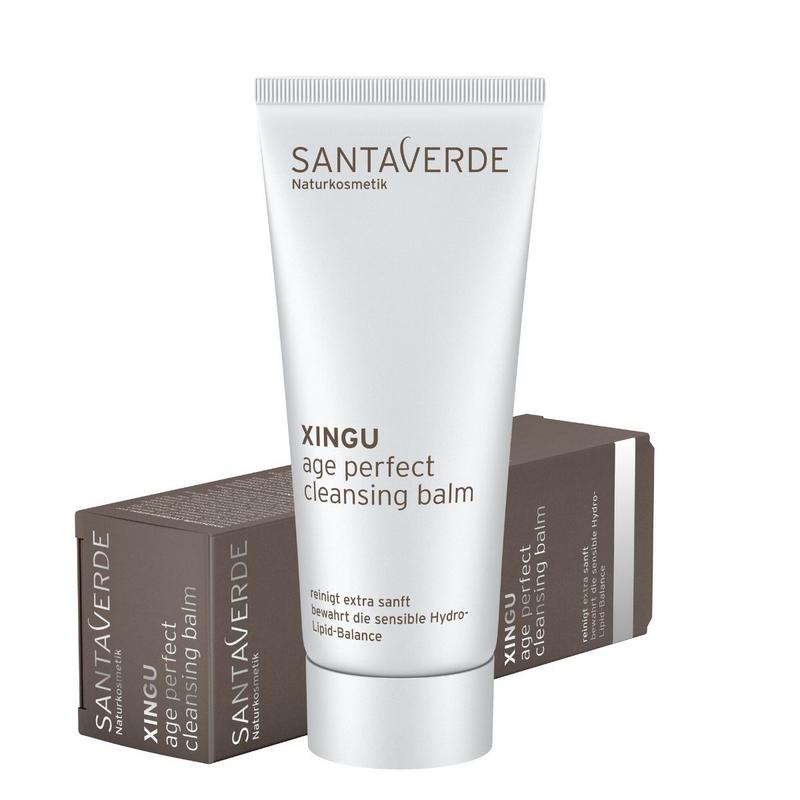 Santaverde Xingu age perfect cleansing balm in 100ml jar, showcasing the natural skincare product for facial cleansing.
