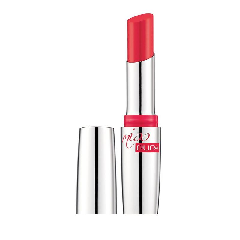 Pupa Miss Pupa lipstick in shade 403, displayed with the lipstick tube and packaging, showcasing the vibrant color and sleek design.