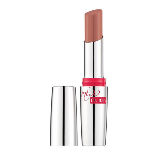 Pupa Miss Pupa lipstick in shade 600, displayed with the lipstick tube and packaging on a neutral background.