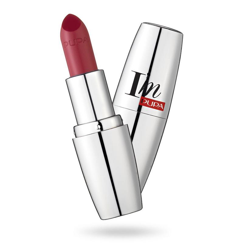 Pupa I'm Pupa lipstick in shade 422 with a sleek bullet design, displayed on a neutral background.