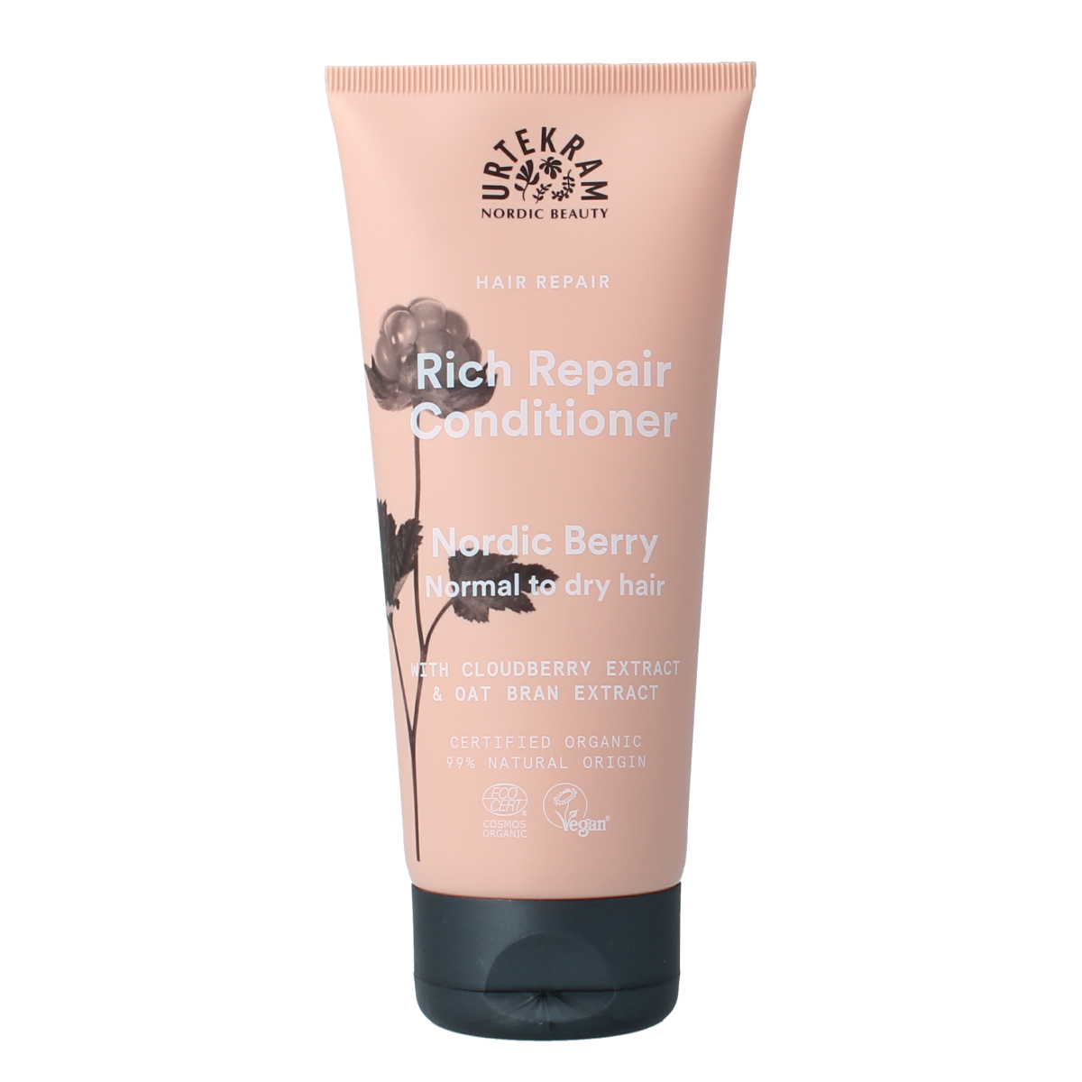 Urtekram Nordic Berry conditioner for normal to dry hair, 180ml, nourishing hair care product with berry extract.