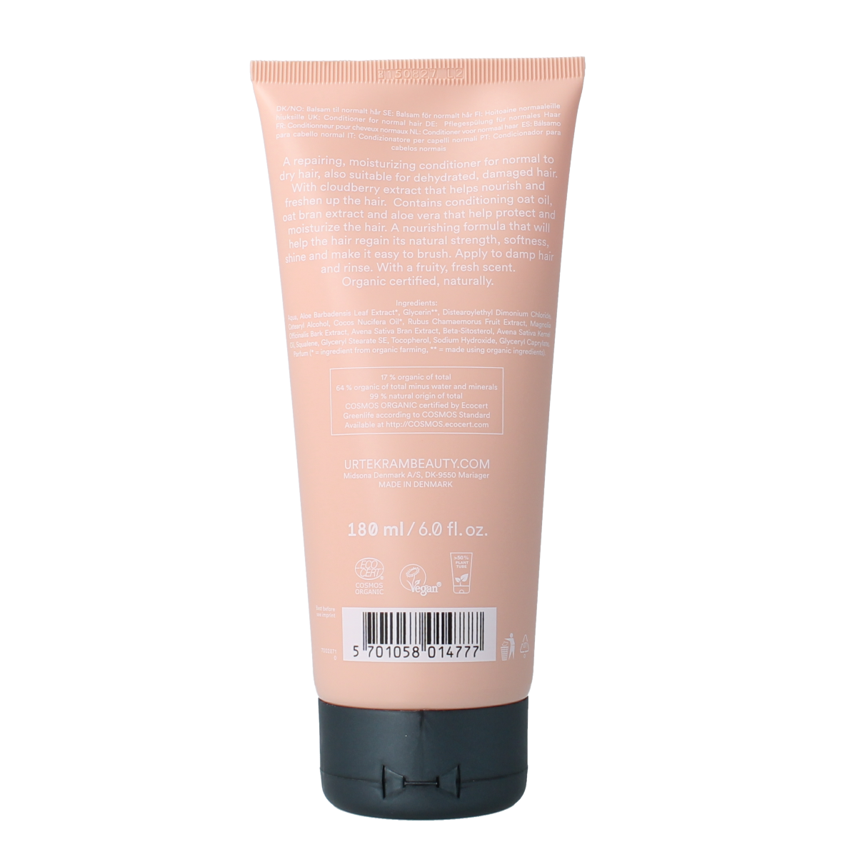 Urtekram Nordic Berry conditioner for normal to dry hair in 180ml bottle, natural hair care product with berry extract.