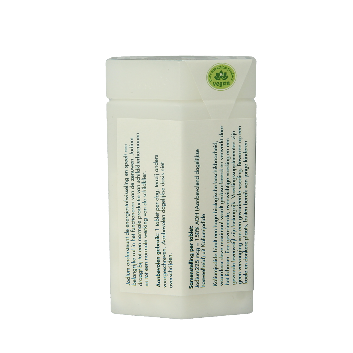 Berthelsen Jodium kaliumjodide 225mcg mineral supplement tablets, 180 count, showing the bottle and label.